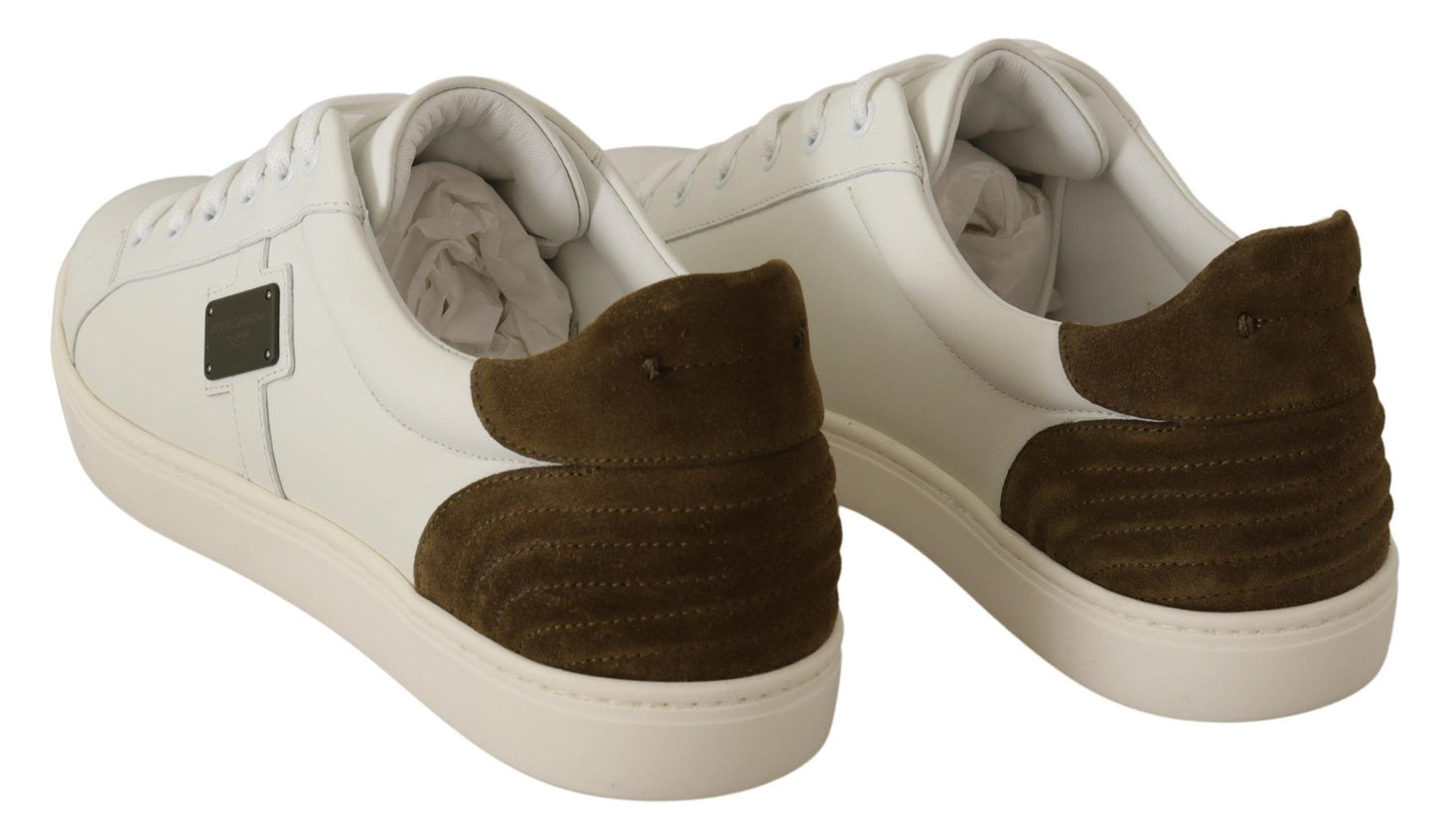 Dolce & Gabbana Chic Witte Leren Sneakers voor Heren