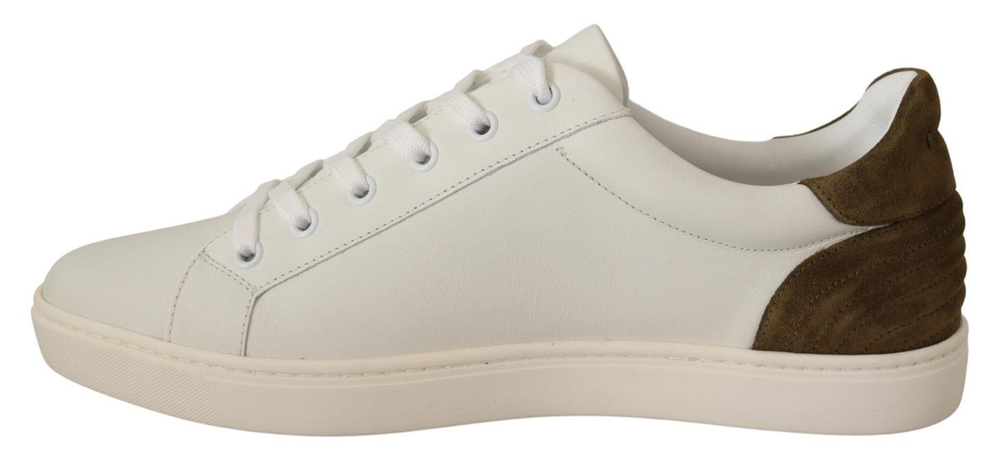 Dolce & Gabbana Chic Witte Leren Sneakers voor Heren