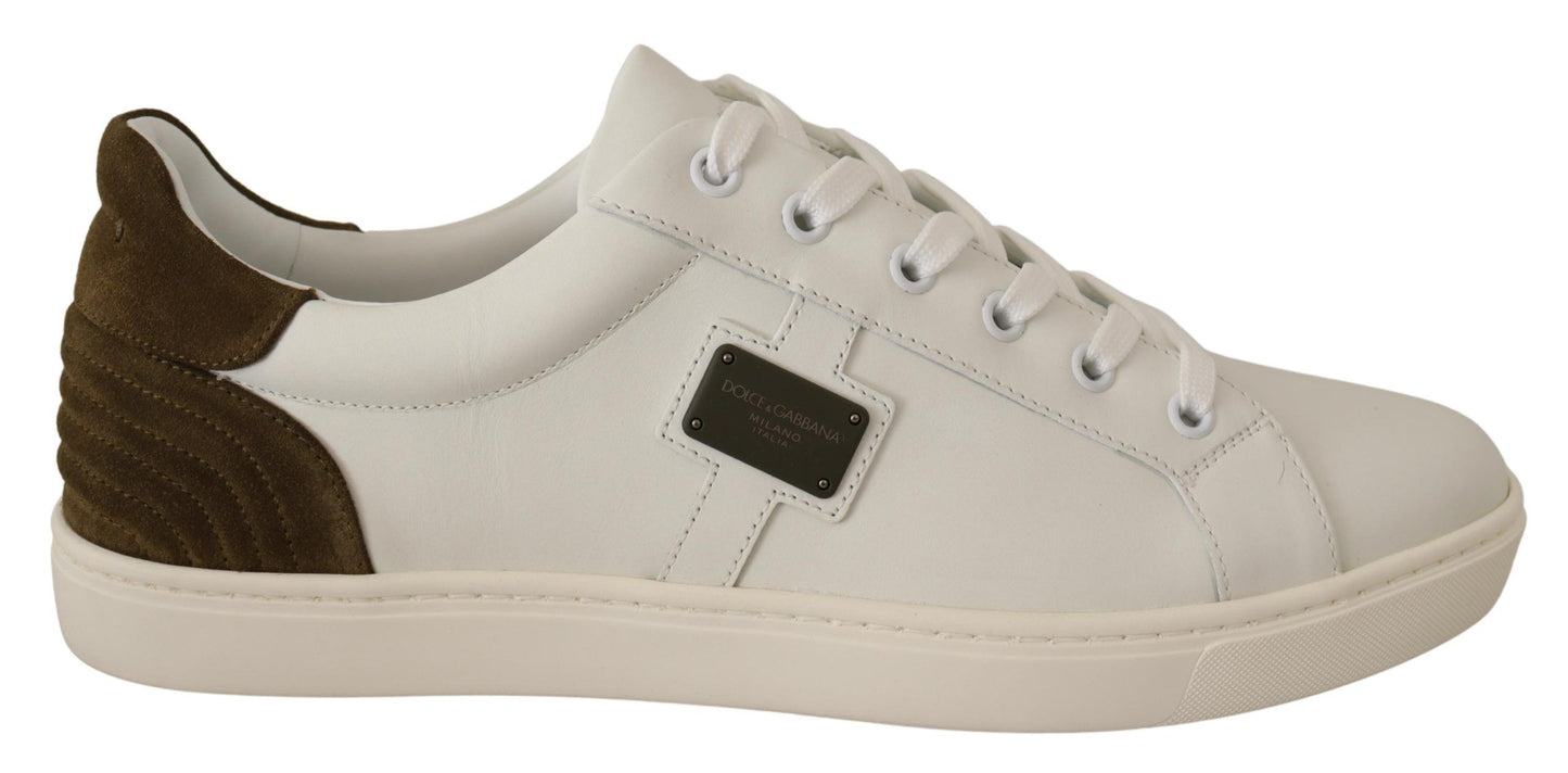 Dolce & Gabbana Chic Witte Leren Sneakers voor Heren