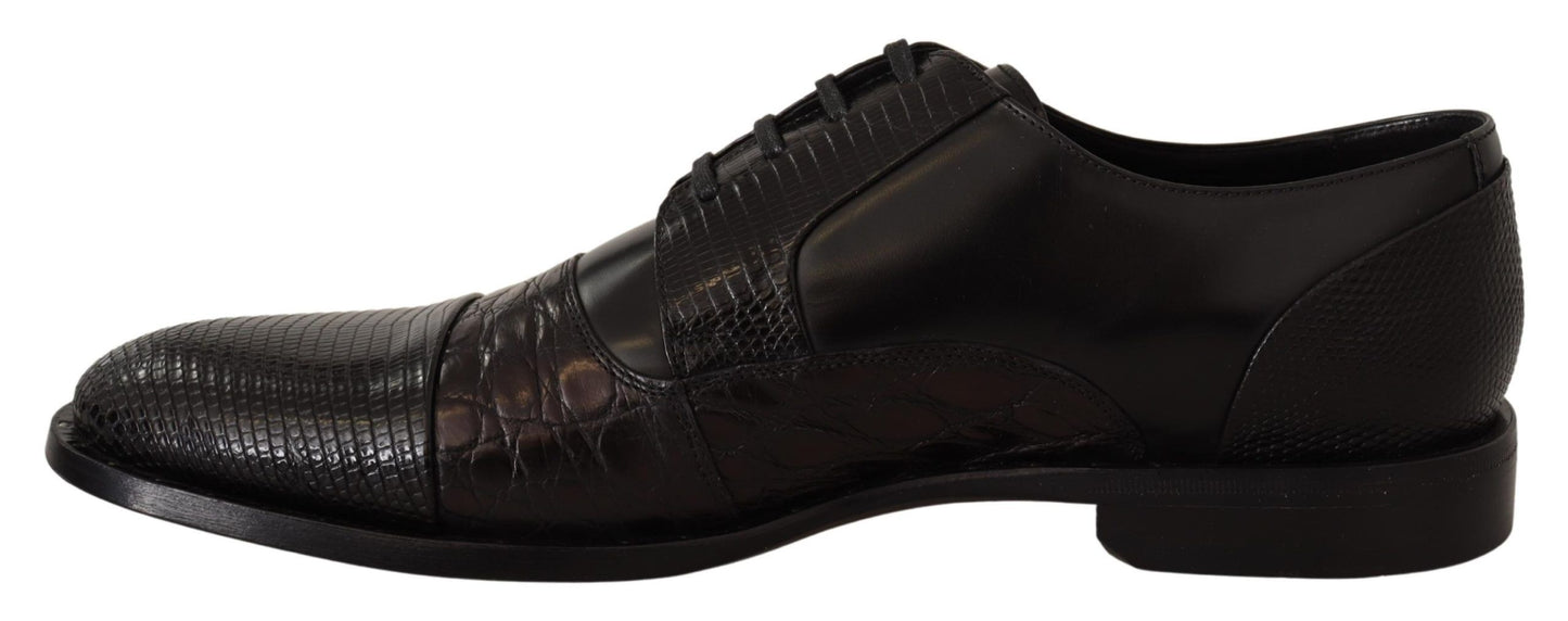 Dolce & Gabbana Elegante Zwarte Derby Oxford Wingtips