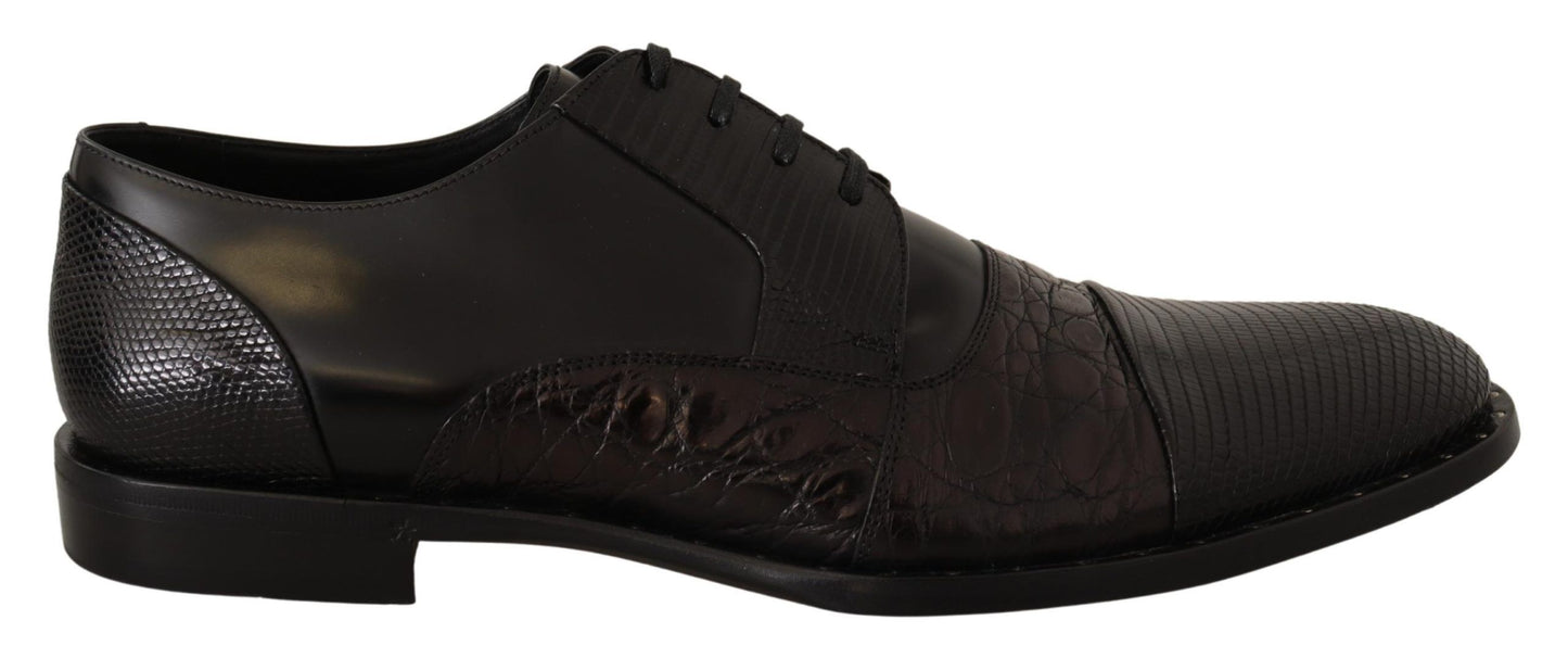 Dolce & Gabbana Elegante Zwarte Derby Oxford Wingtips