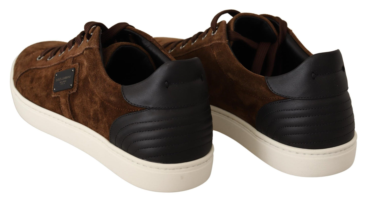 Dolce & Gabbana Elegante leren casual sneakers in bruin