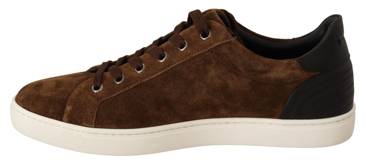 Dolce & Gabbana Elegante leren casual sneakers in bruin