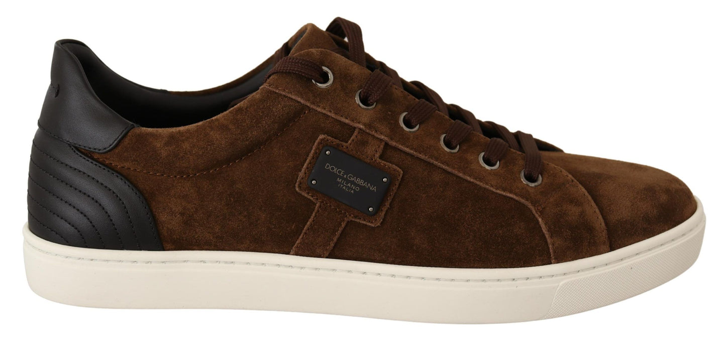 Dolce & Gabbana Elegante leren casual sneakers in bruin