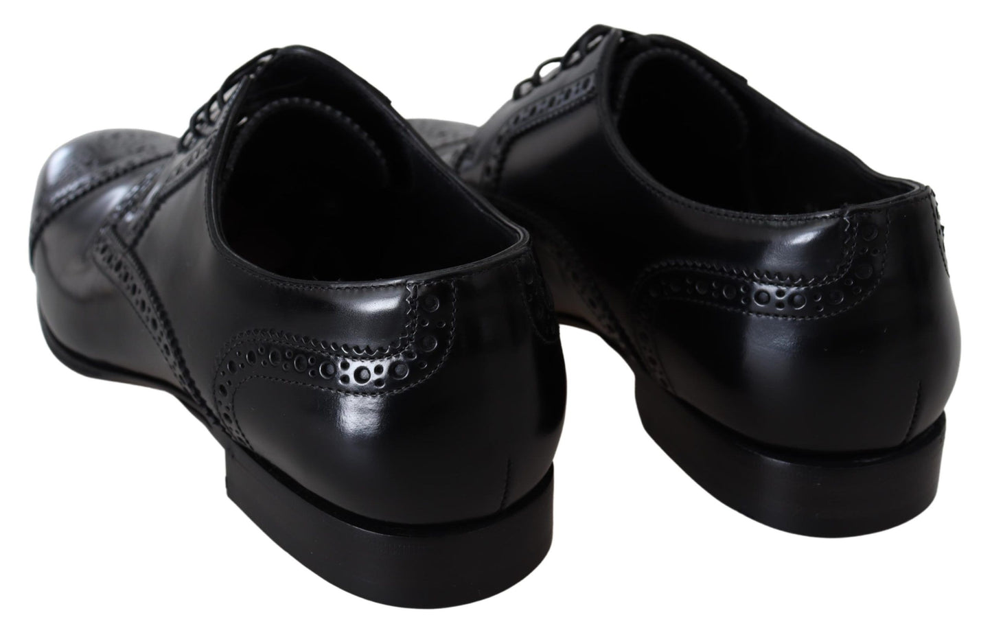 Dolce & Gabbana Elegante Zwarte Leren Formele Derby Schoenen