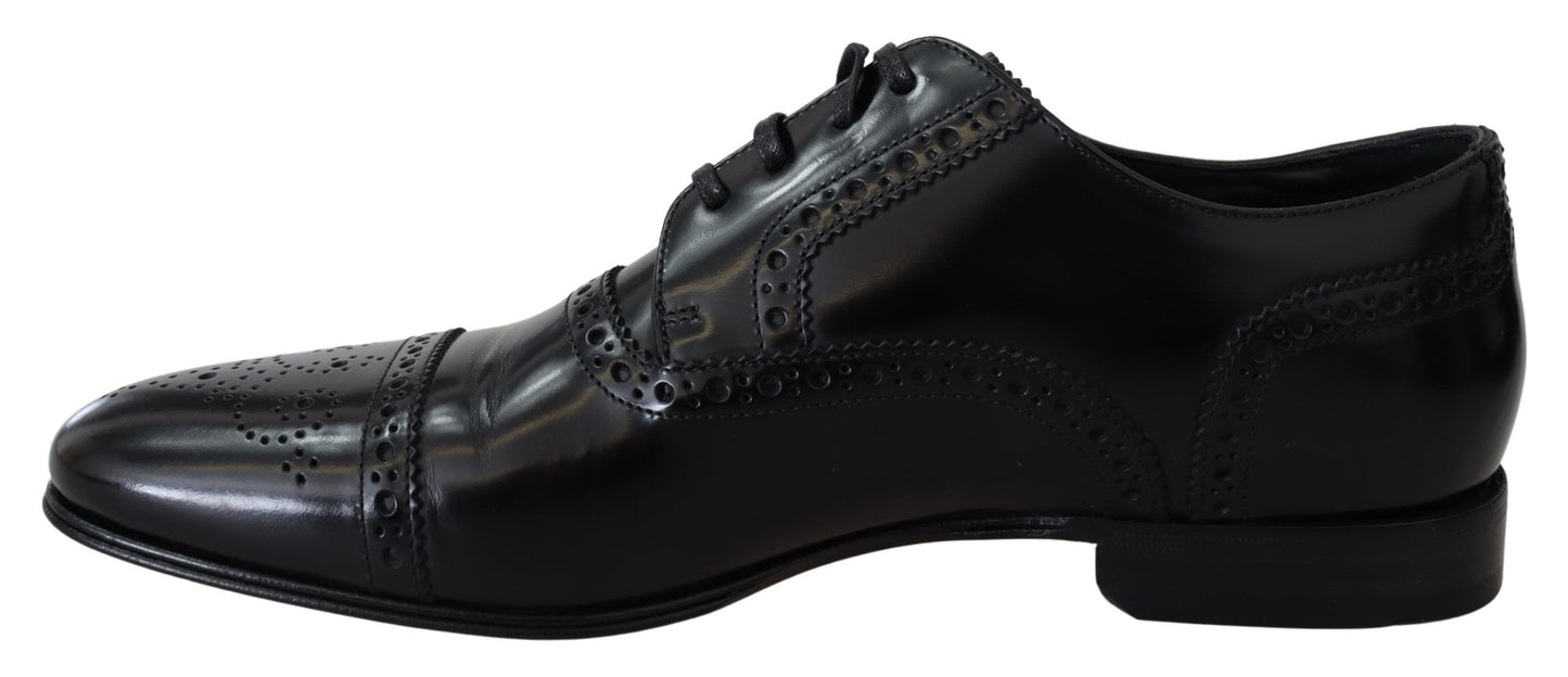 Dolce & Gabbana Elegante Zwarte Leren Formele Derby Schoenen