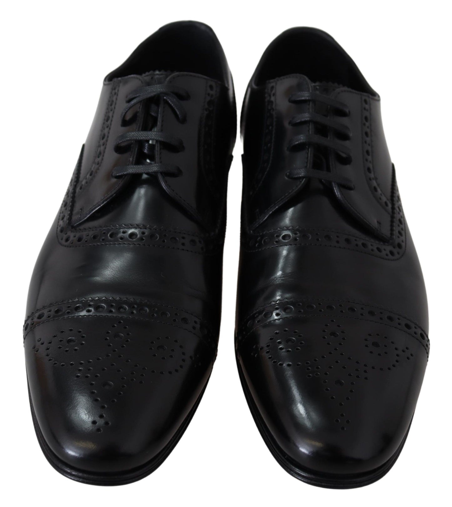 Dolce & Gabbana Elegante Zwarte Leren Formele Derby Schoenen