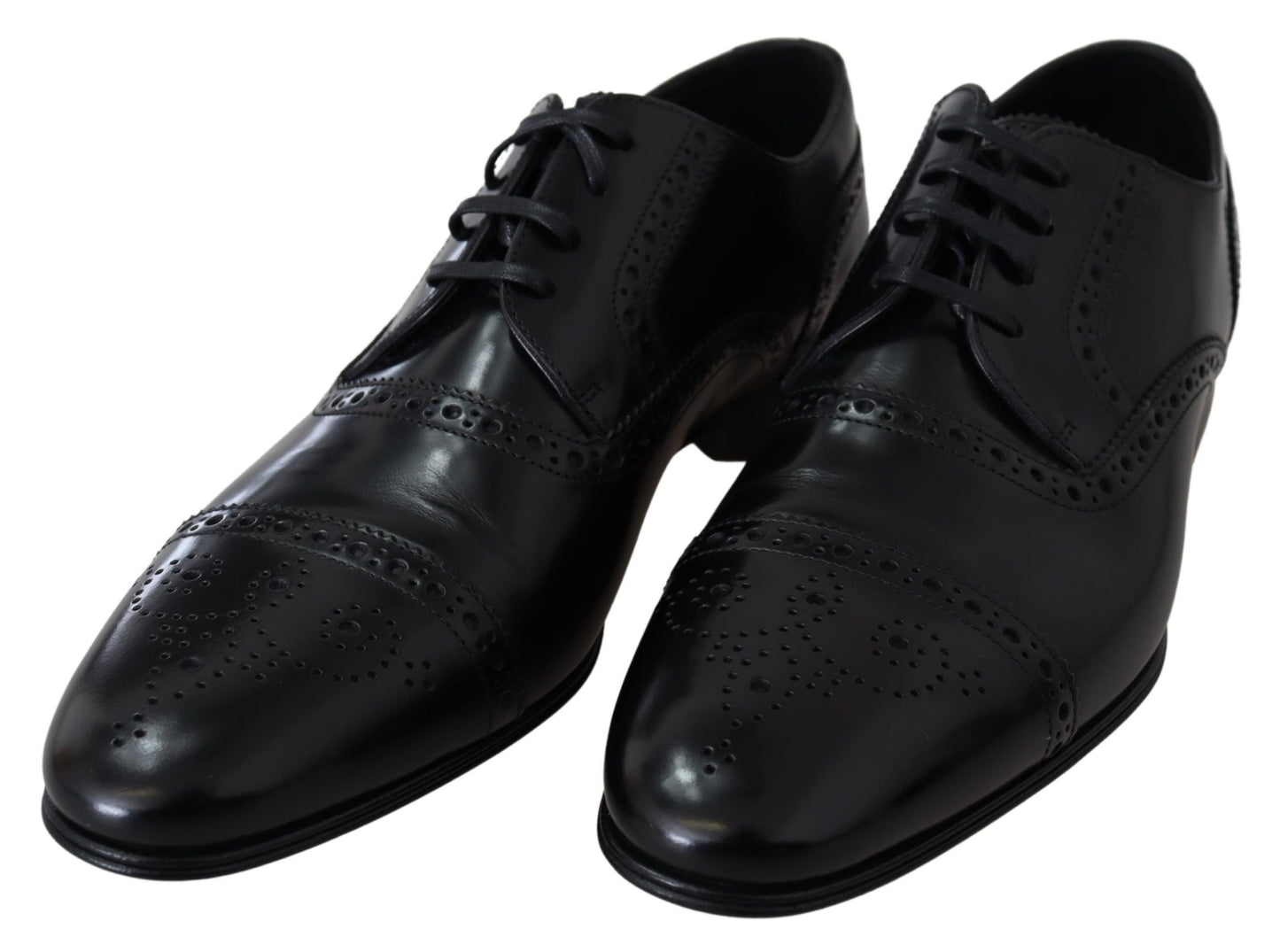 Dolce & Gabbana Elegante Zwarte Leren Formele Derby Schoenen