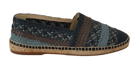 Dolce & Gabbana Elegante Geweven Leren Espadrilles