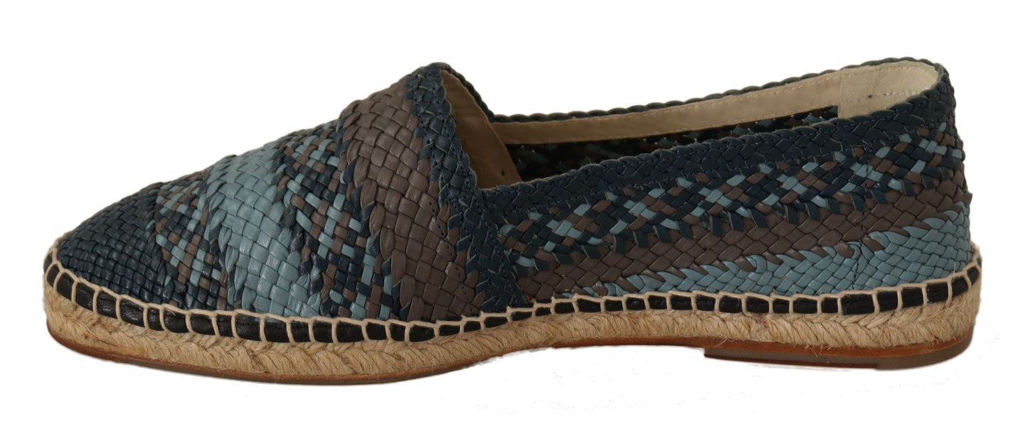 Dolce & Gabbana Elegante Geweven Leren Espadrilles