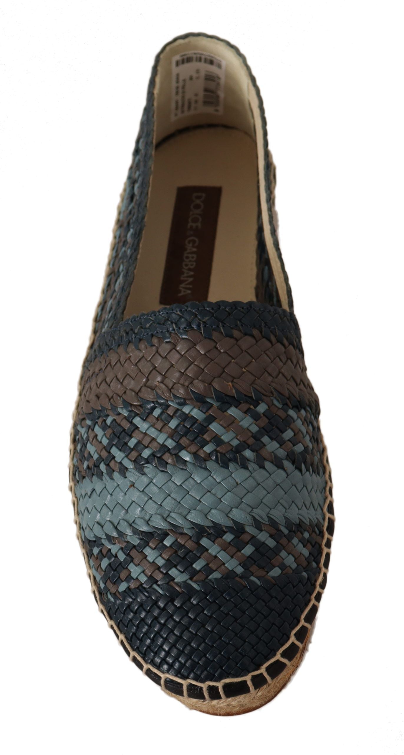 Dolce & Gabbana Elegante Geweven Leren Espadrilles