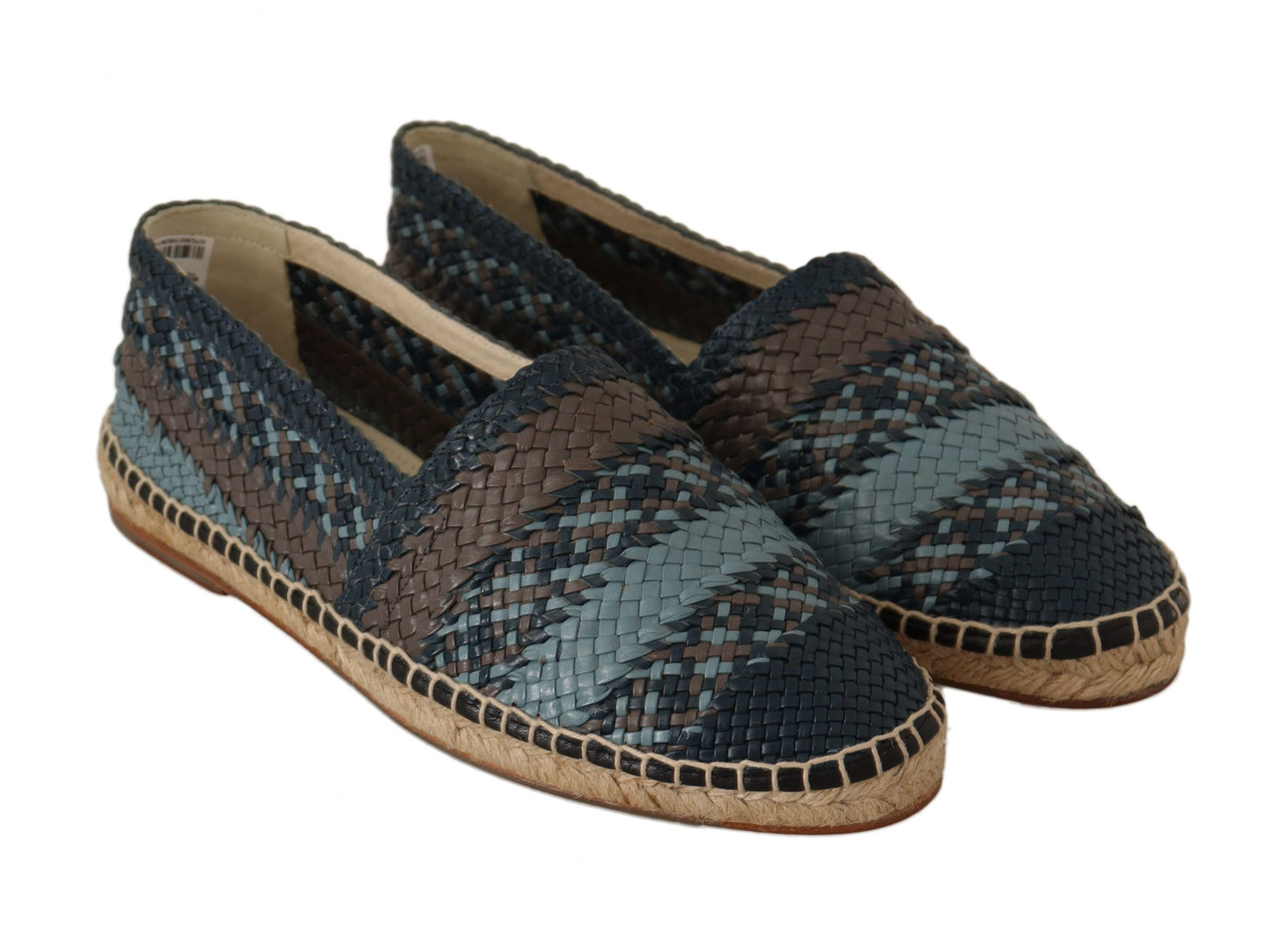 Dolce & Gabbana Elegante Geweven Leren Espadrilles