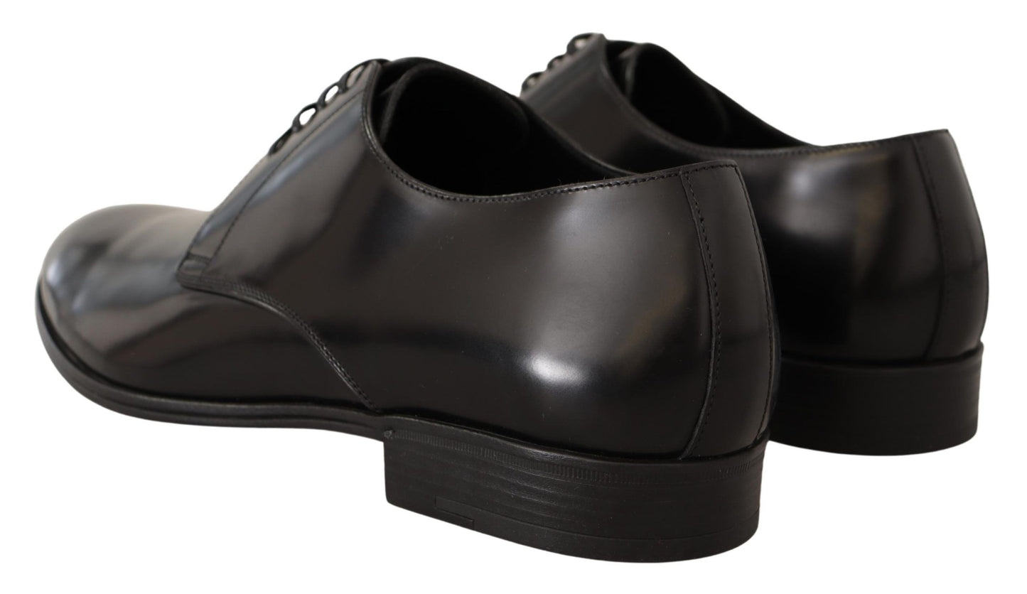 Dolce & Gabbana Elegante Zwarte Leren Derby Schoenen