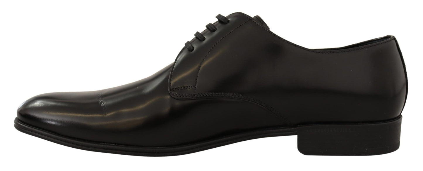 Dolce & Gabbana Elegante Zwarte Leren Derby Schoenen