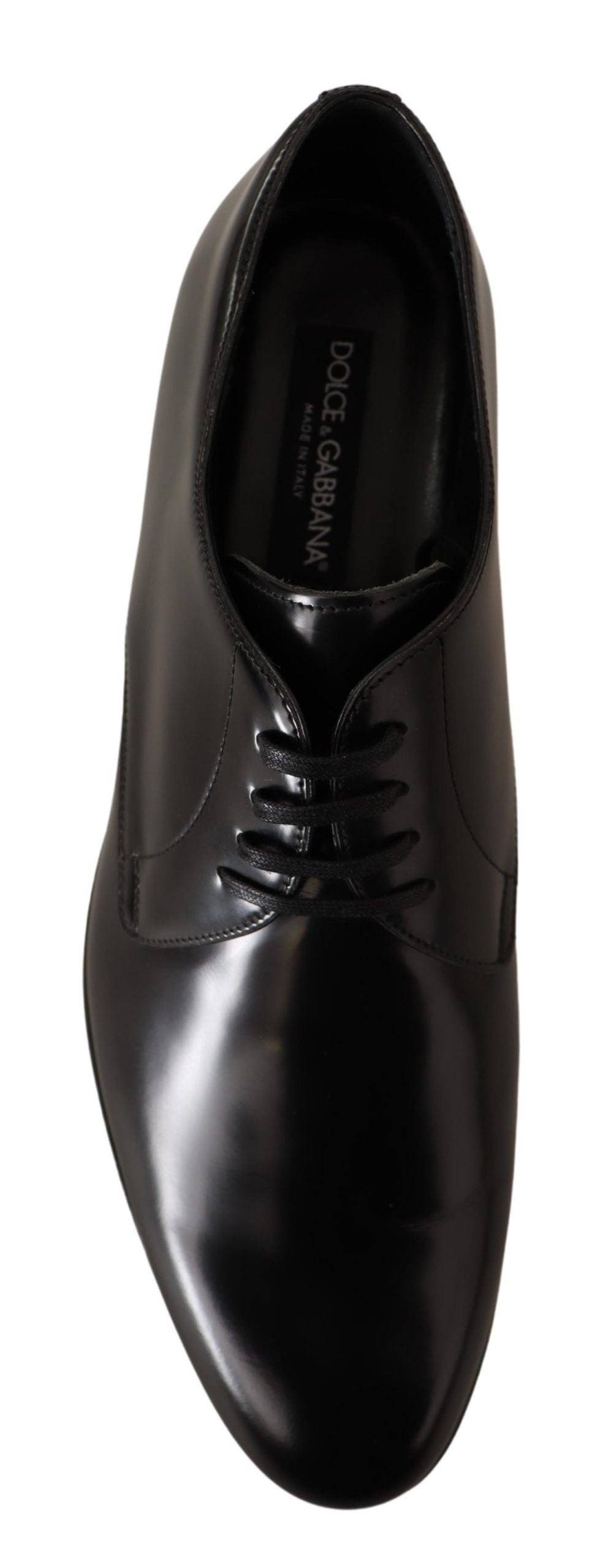 Dolce & Gabbana Elegante Zwarte Leren Derby Schoenen