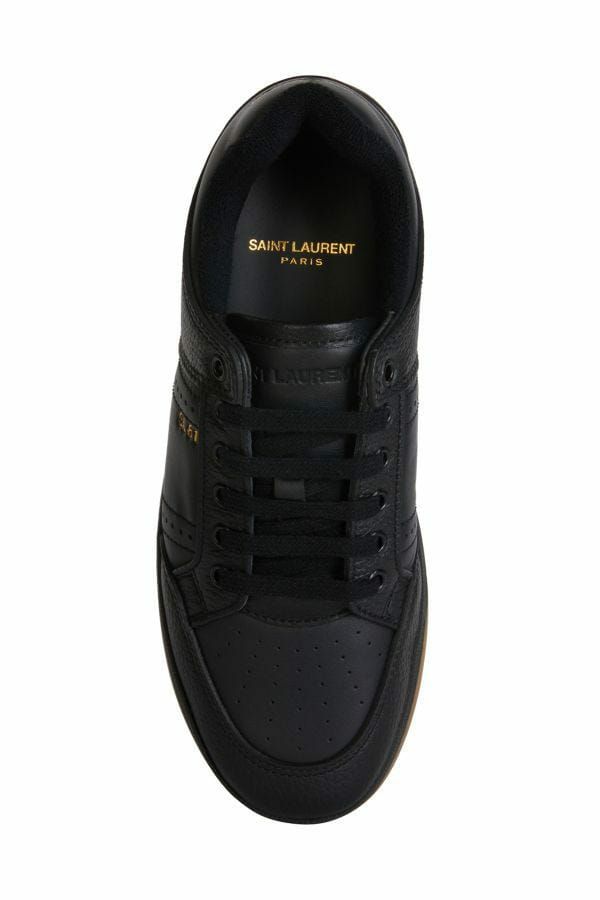 Saint Laurent Elegante Zwarte Lage Leren Sneakers