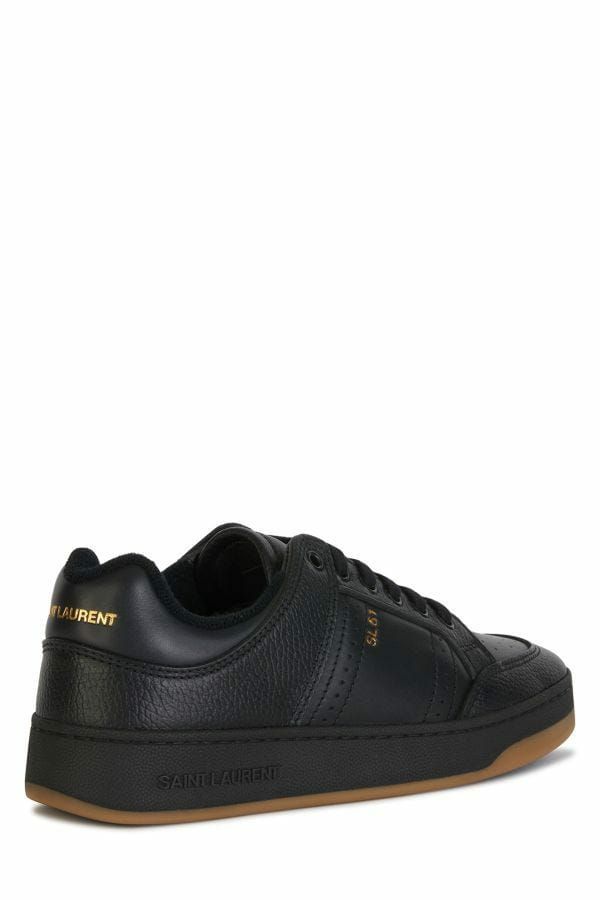 Saint Laurent Elegante Zwarte Lage Leren Sneakers