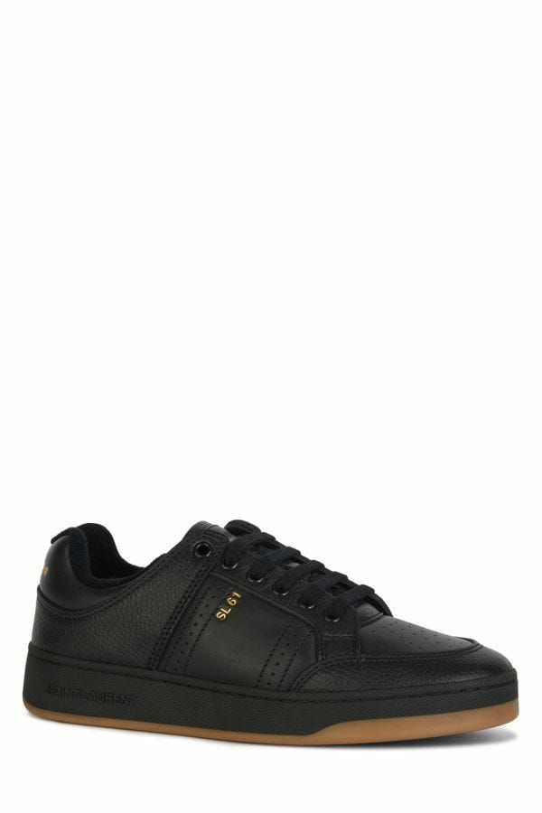 Saint Laurent Elegante Zwarte Lage Leren Sneakers