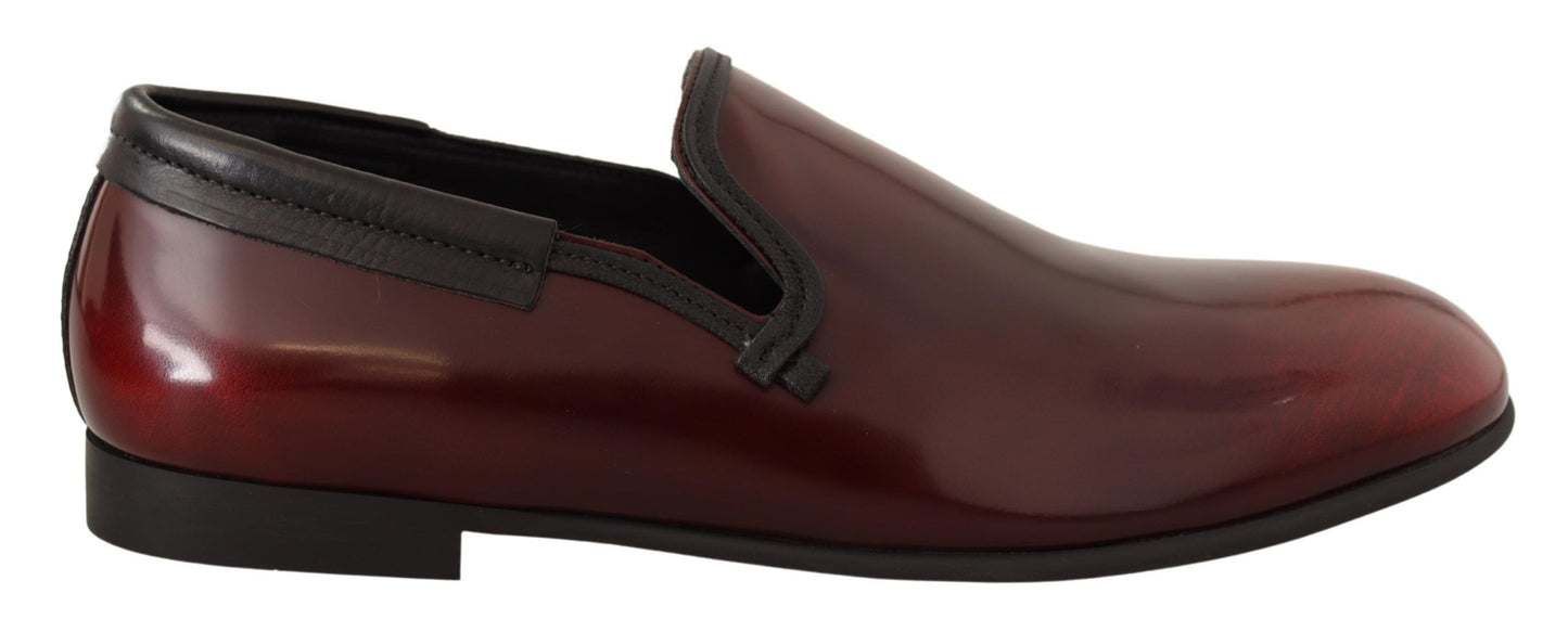 Dolce & Gabbana Elegante Bordeaux Leren Loafers