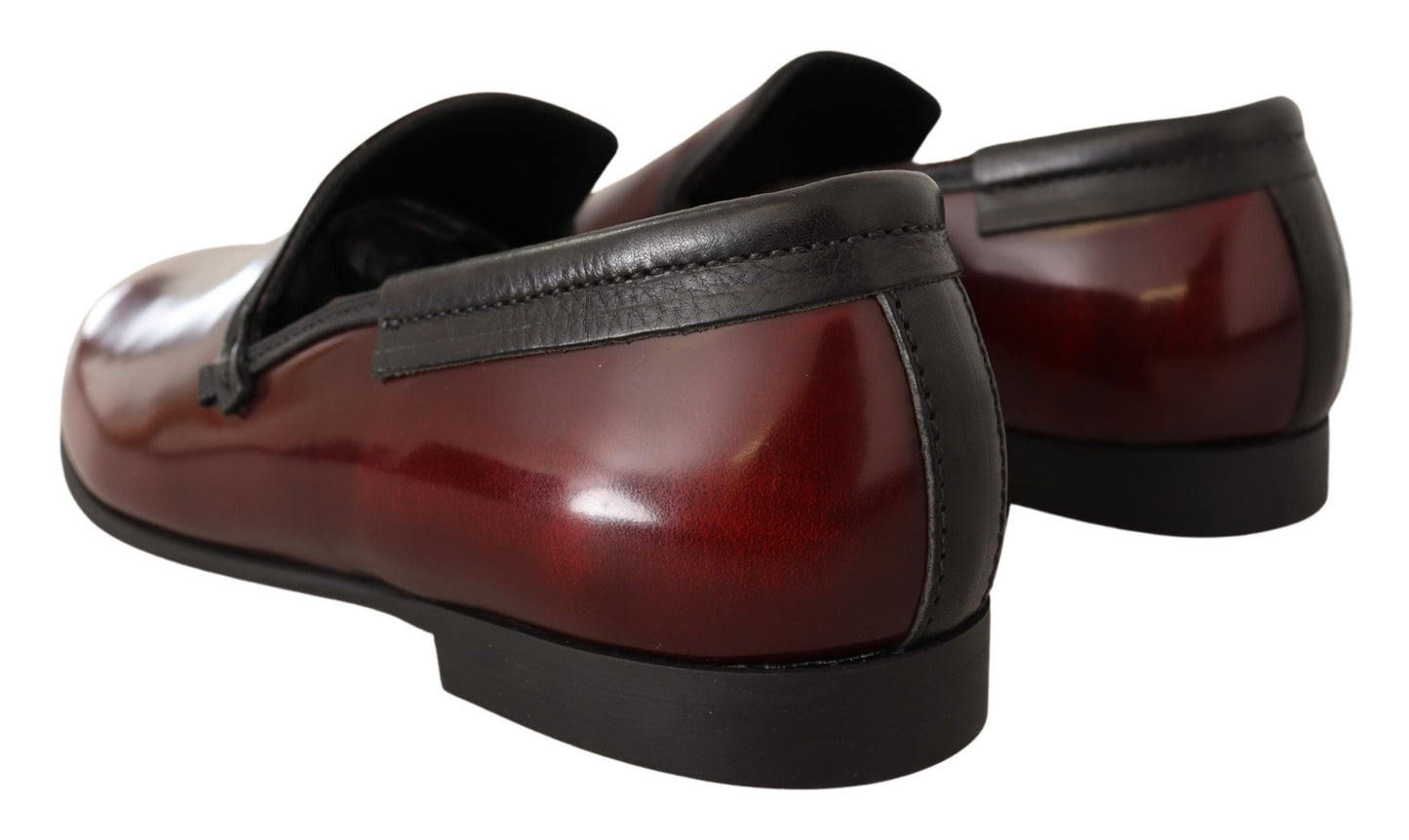 Dolce & Gabbana Elegante Bordeaux Leren Loafers