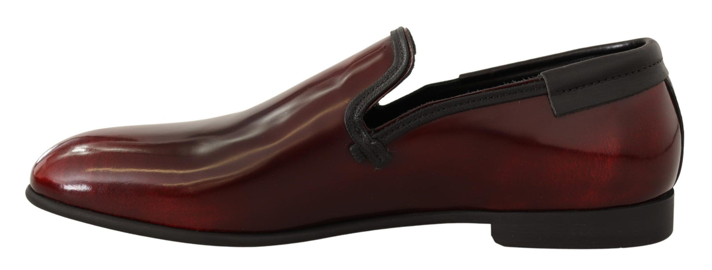 Dolce & Gabbana Elegante Bordeaux Leren Loafers