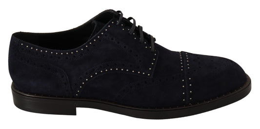 Dolce & Gabbana Elegante Su������de Derby Schoenen met Zilveren Studs