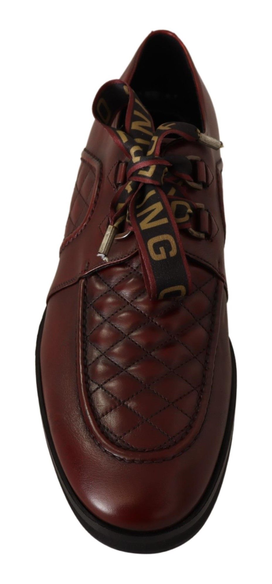 Dolce & Gabbana Elegante Bordeaux Derby Leren Schoenen