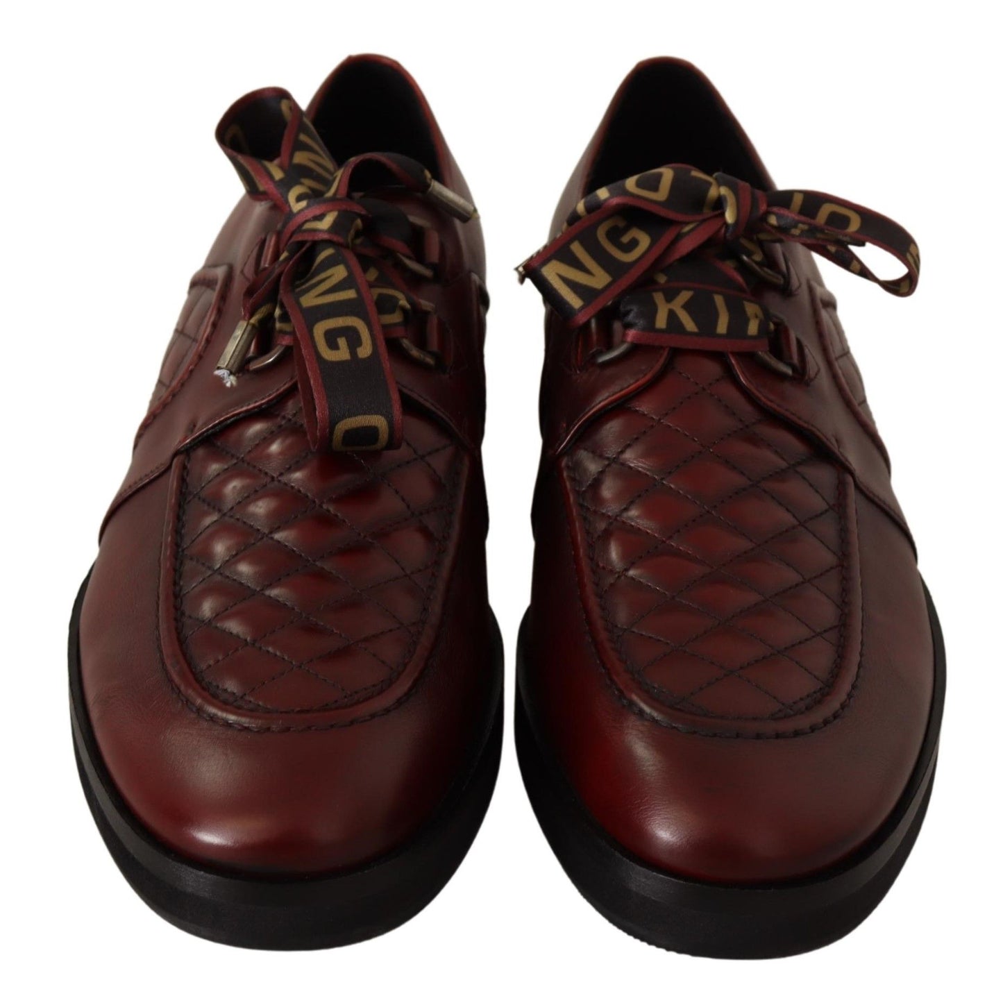 Dolce & Gabbana Elegante Bordeaux Derby Leren Schoenen