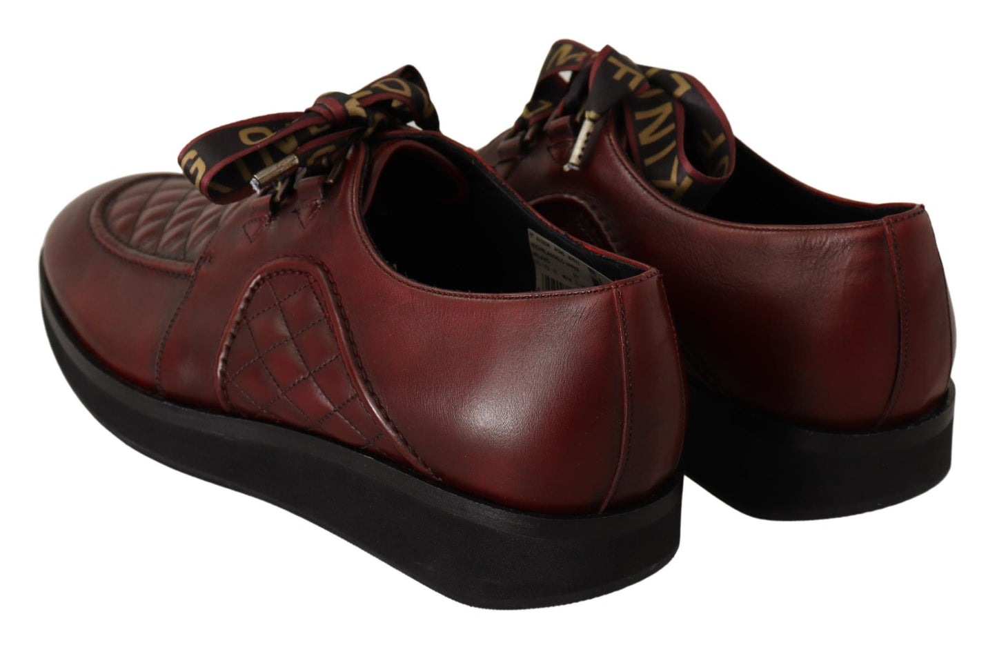 Dolce & Gabbana Elegante Bordeaux Derby Leren Schoenen