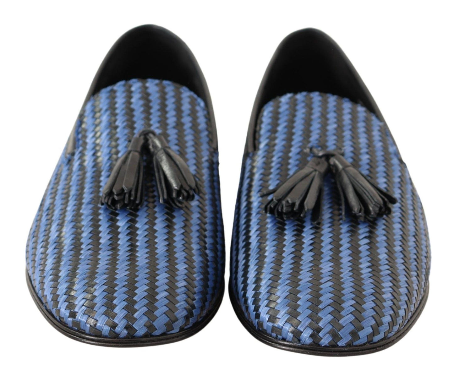 Dolce & Gabbana Elegante Geweven Leren Loafers