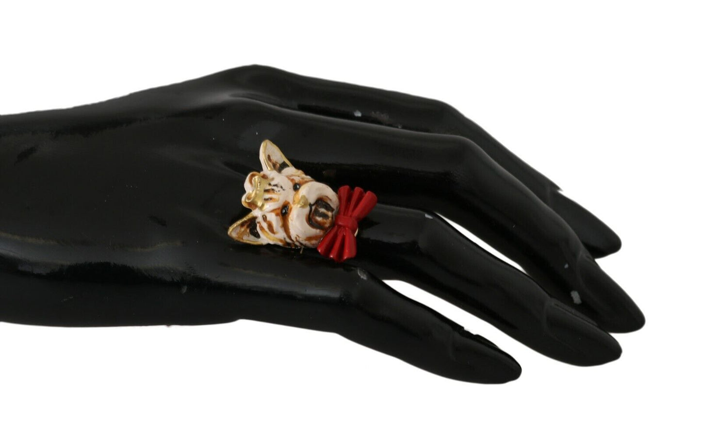 Dolce & Gabbana Elegant Canine-Inspired Gold Tone Ring