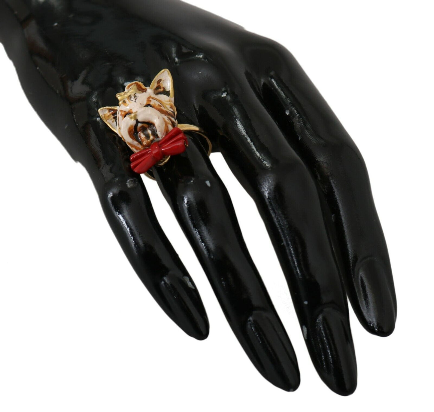 Dolce & Gabbana Elegant Canine-Inspired Gold Tone Ring