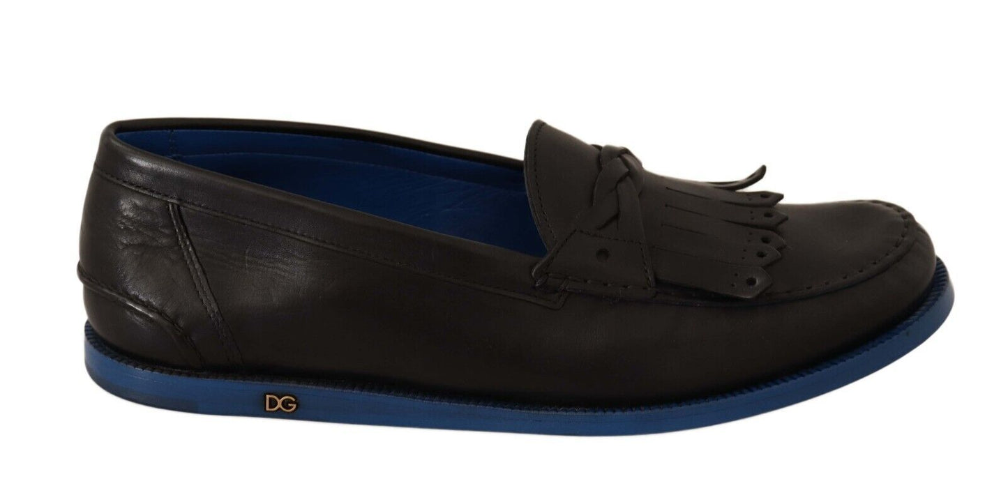 Dolce & Gabbana Italiaanse luxe leren loafers met kwastjes