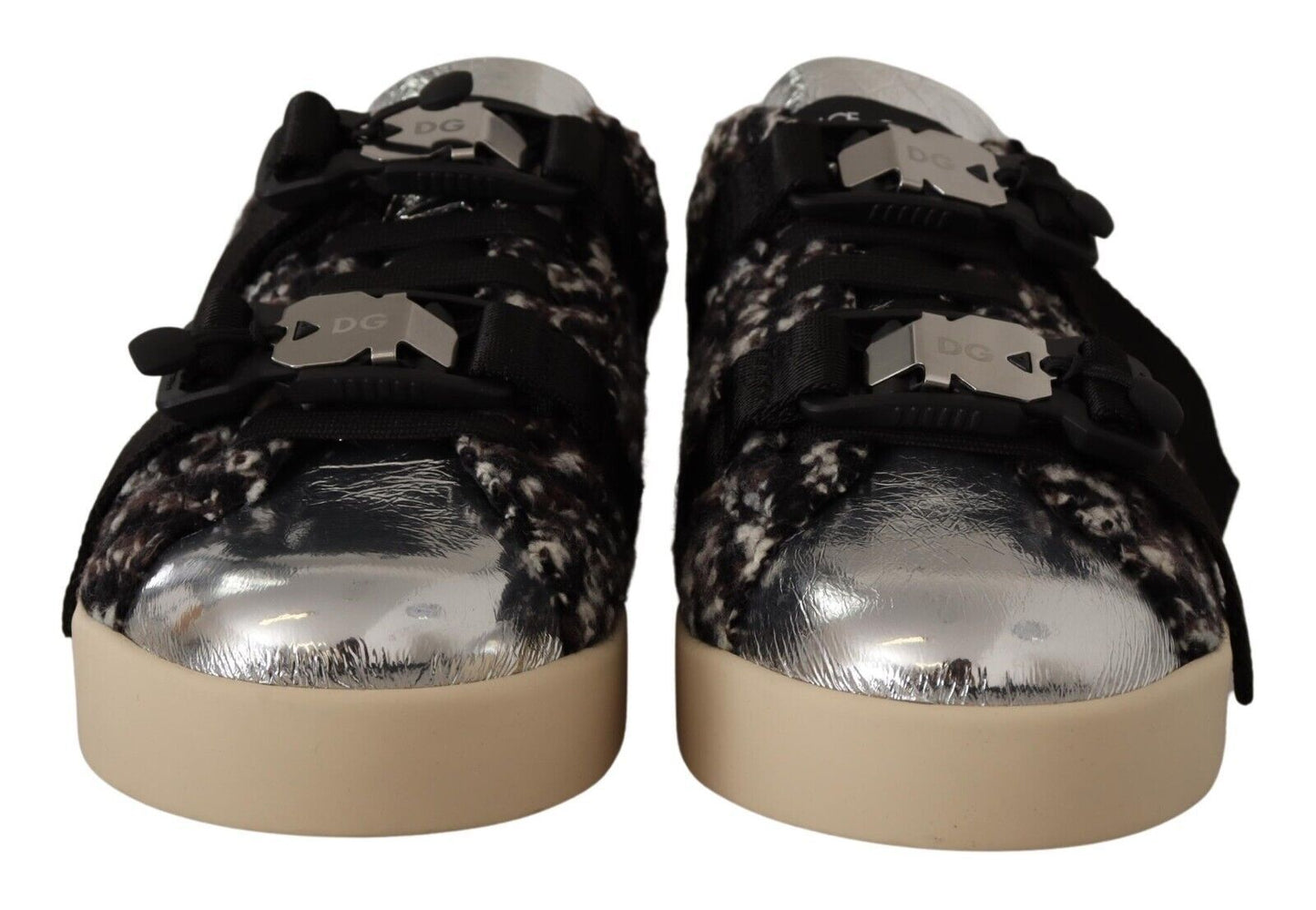 Dolce & Gabbana Zilveren Elegance Leren Sneakers