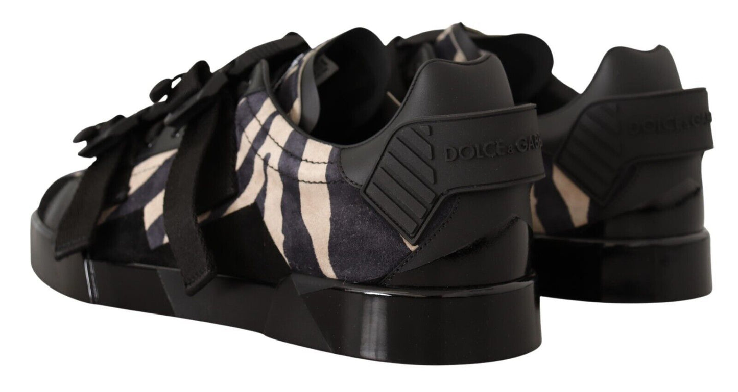 Dolce & Gabbana Zebra Suède Lage Top Mode Sneakers