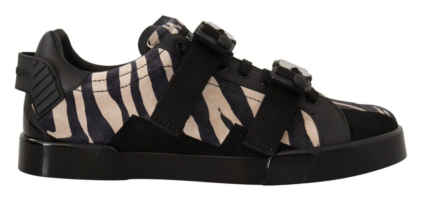 Dolce & Gabbana Zebra Suède Lage Top Mode Sneakers