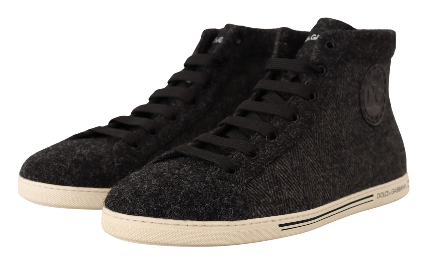 Dolce & Gabbana Elegante Hoge Top Katoenen/Wollen Sneakers