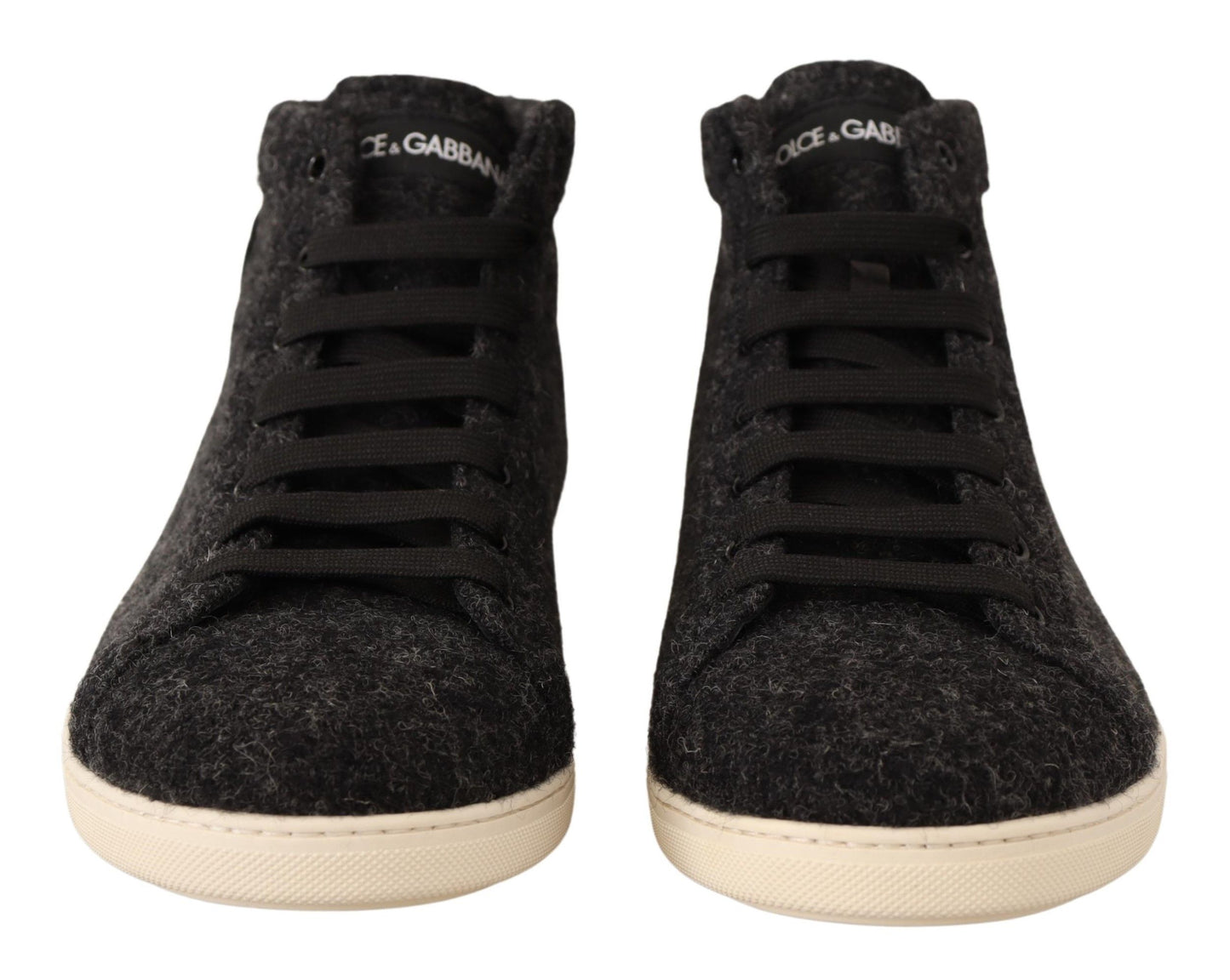 Dolce & Gabbana Elegante Hoge Top Katoenen/Wollen Sneakers