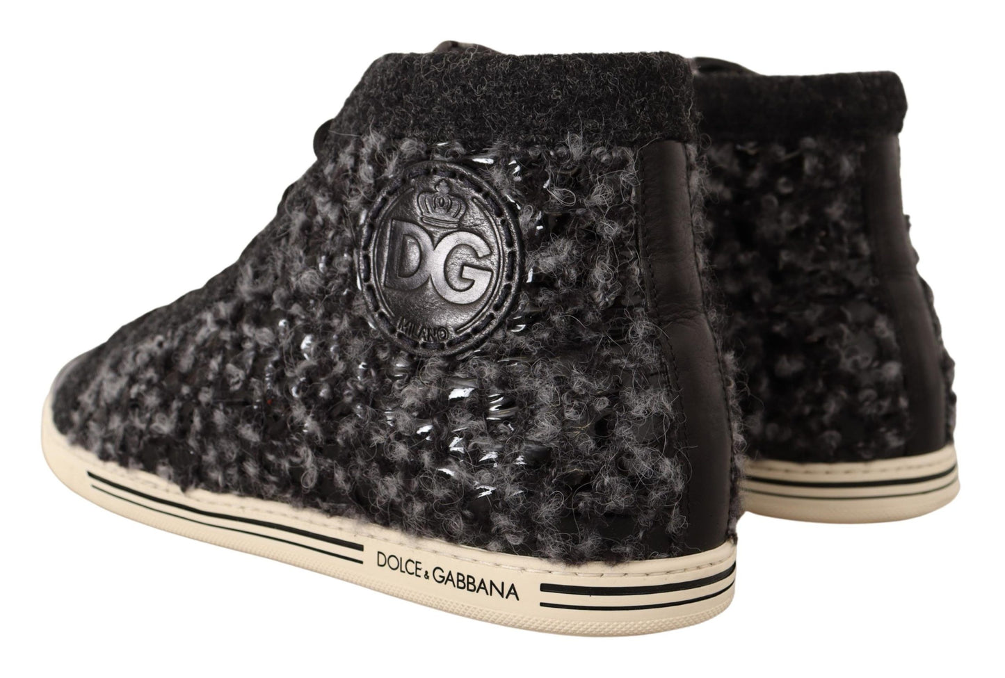 Dolce & Gabbana Elegante Grijze Hoge Sneakers