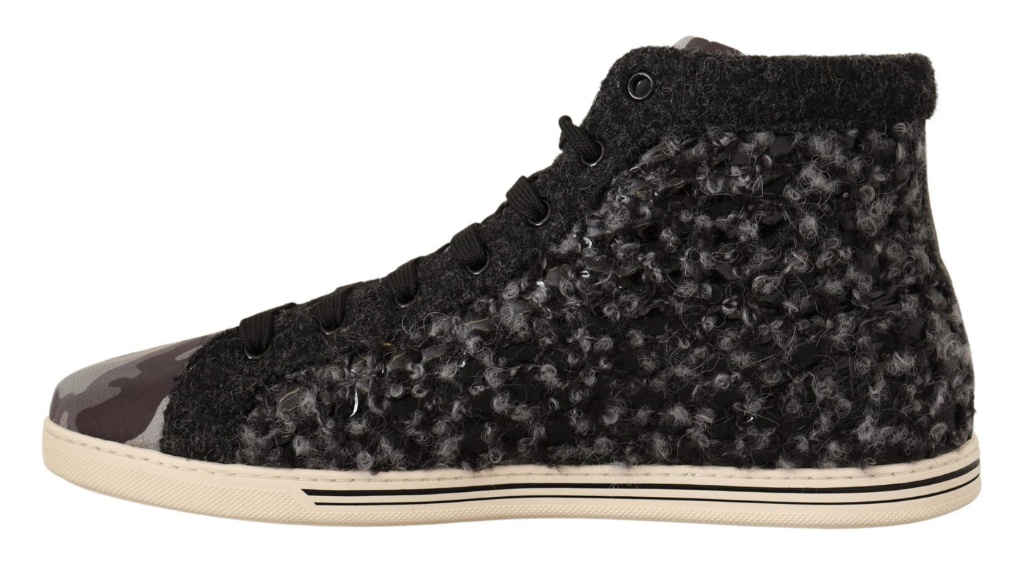 Dolce & Gabbana Elegante Grijze Hoge Sneakers