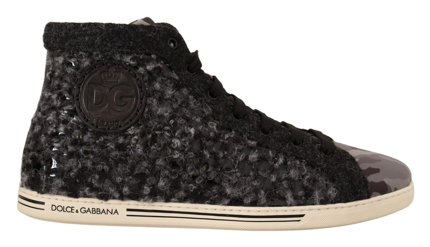 Dolce & Gabbana Elegante Grijze Hoge Sneakers