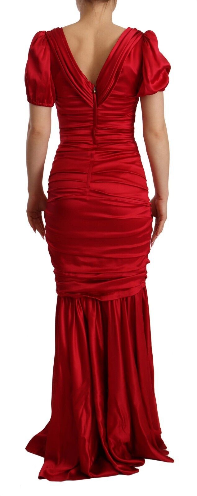 Dolce & Gabbana Elegant Red Silk Stretch Mermaid Dress