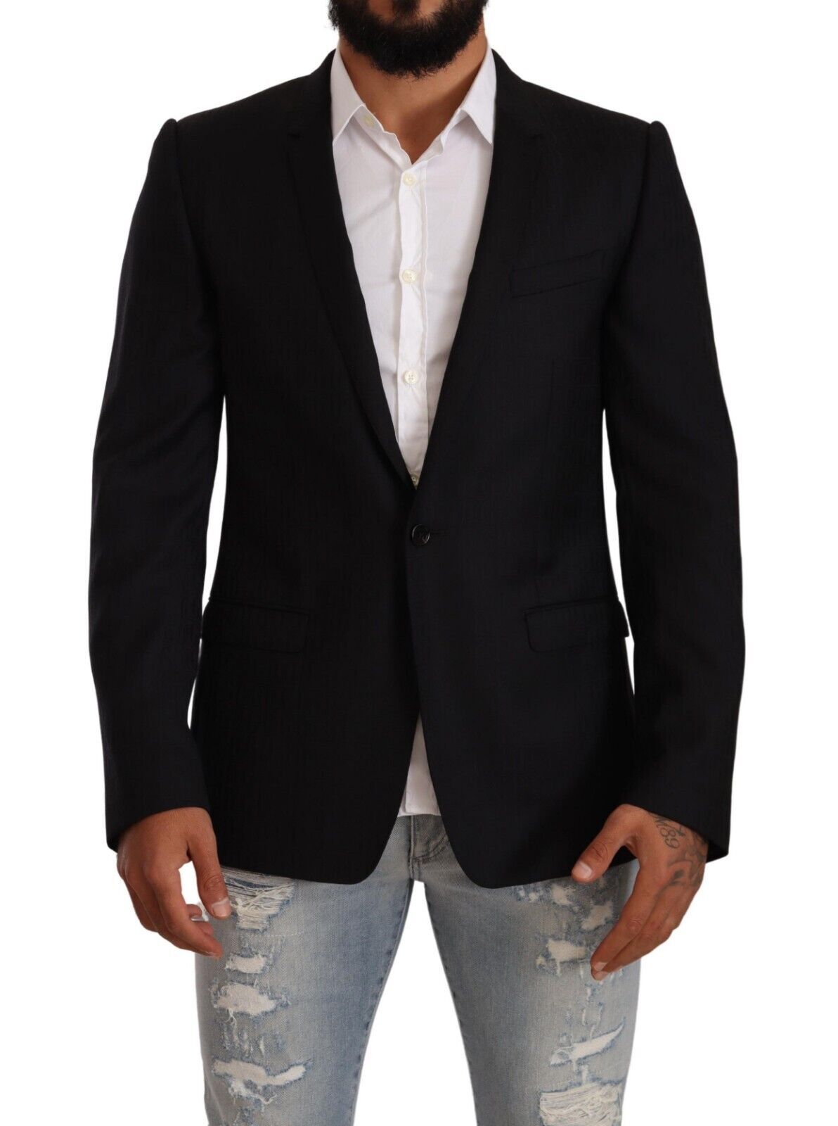 Dolce & Gabbana Exclusieve Zwarte Virgin Wool Blazer