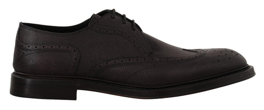 Dolce & Gabbana Elegante Paarse Wingtip Heren Formele Schoenen