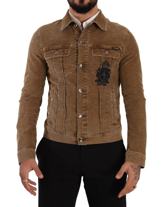 Dolce & Gabbana Elegant Corduroy Logo Jack