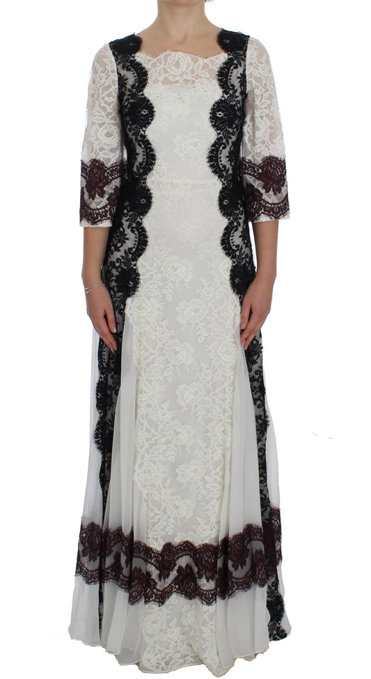 Dolce & Gabbana Floral Lace Zijden Blend Maxi-jurk