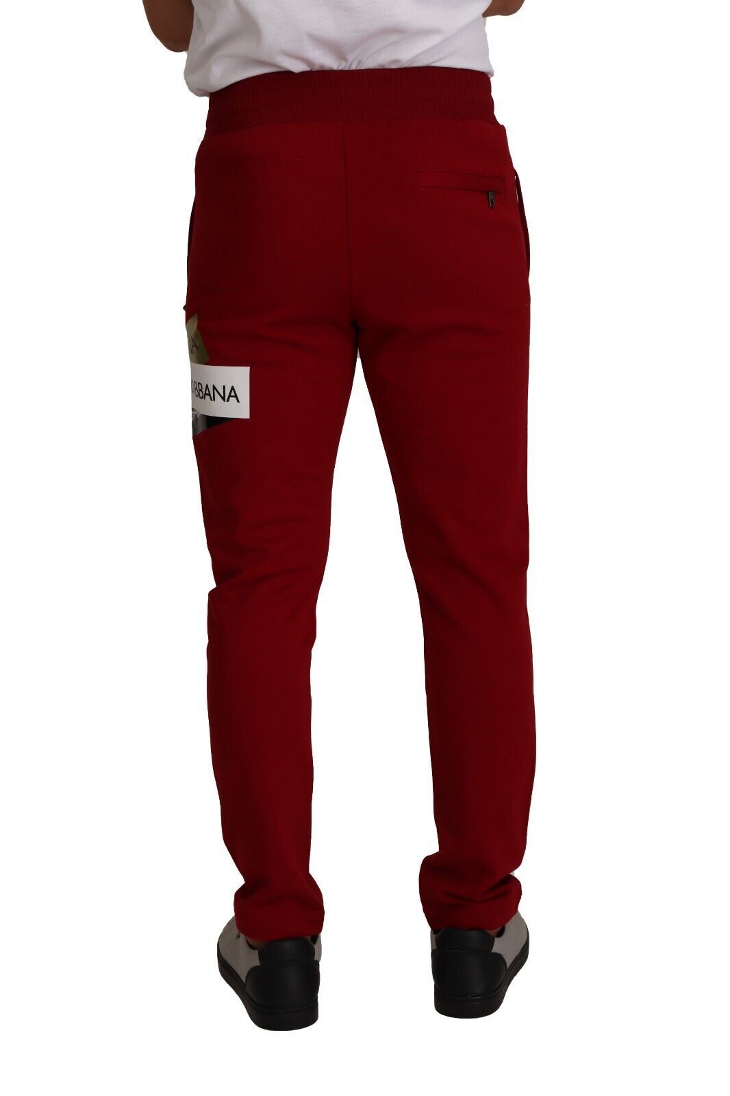 Dolce & Gabbana Elegante Rode Joggingbroek met Trekkoordsluiting