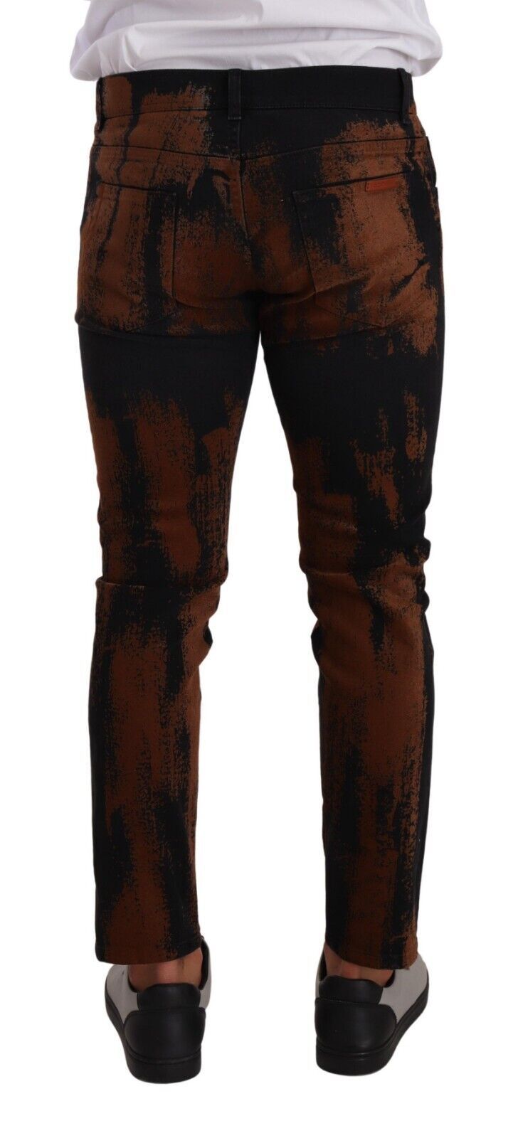 Dolce & Gabbana Chic Zwart Bruin Tie-Dye Slim Fit Jeans