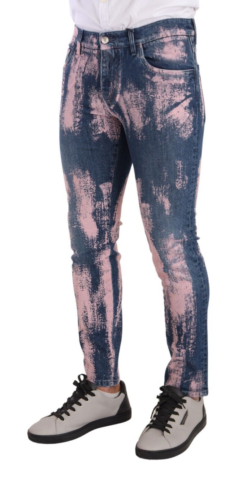 Dolce & Gabbana Elegante Skinny Slim Fit Denim Jeans in Tie Dye