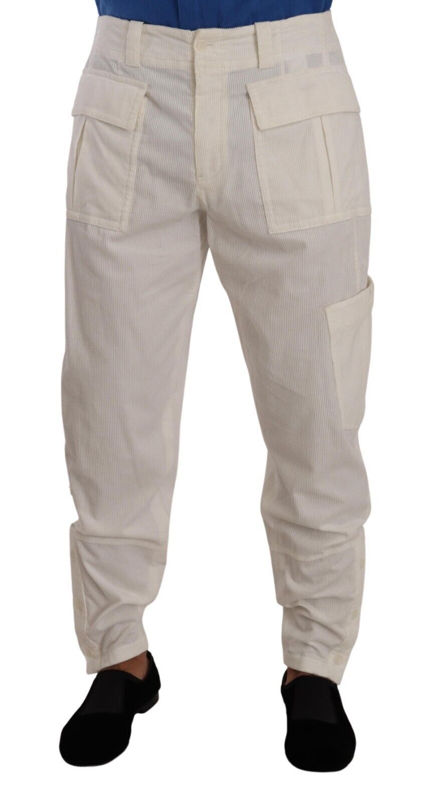 Dolce & Gabbana Elegante Off White Cargobroek - Normale pasvorm